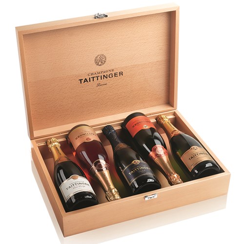 Taittinger Family 5 x 75cl in Taittinger Wooden Gift Box - Perfect Gift